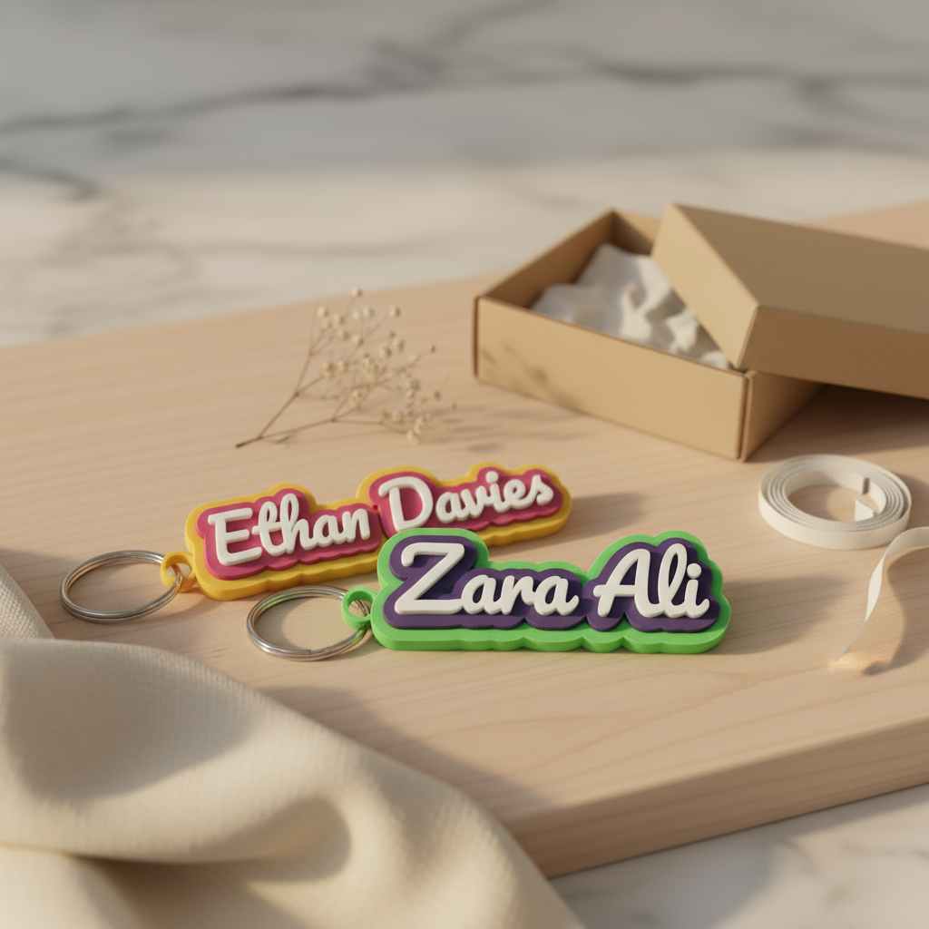 personalised back to school 3d printed full colour keychains