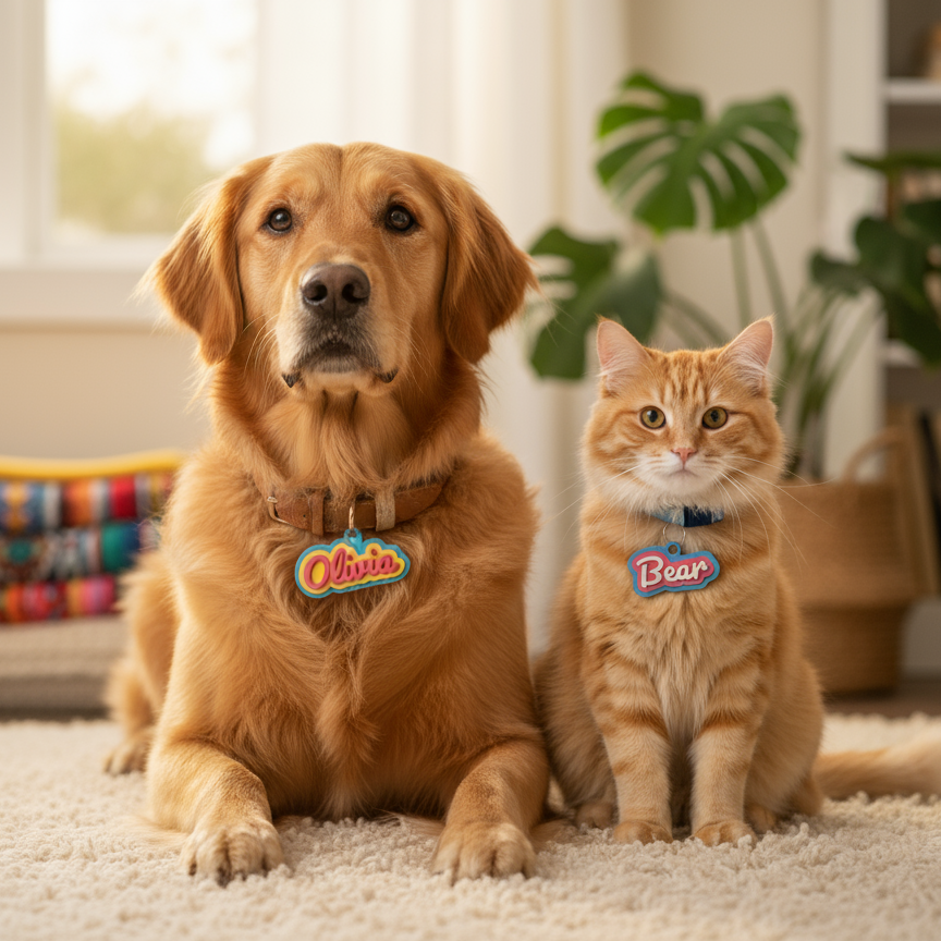 3D Printed Pet Name Tag - Customizable and Unique Designs for Your Pet