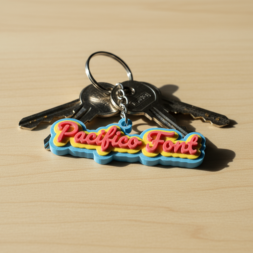 3D Printed Personalised Keychains in Vibrant Colors